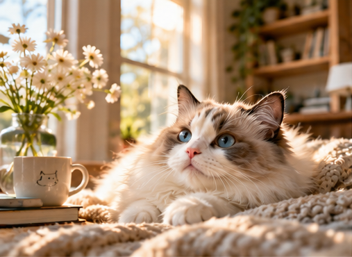 阳光下的治愈猫咪