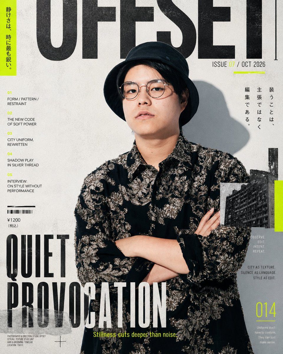 OFFSET 日本街头时尚杂志封面（多元素复杂排版）