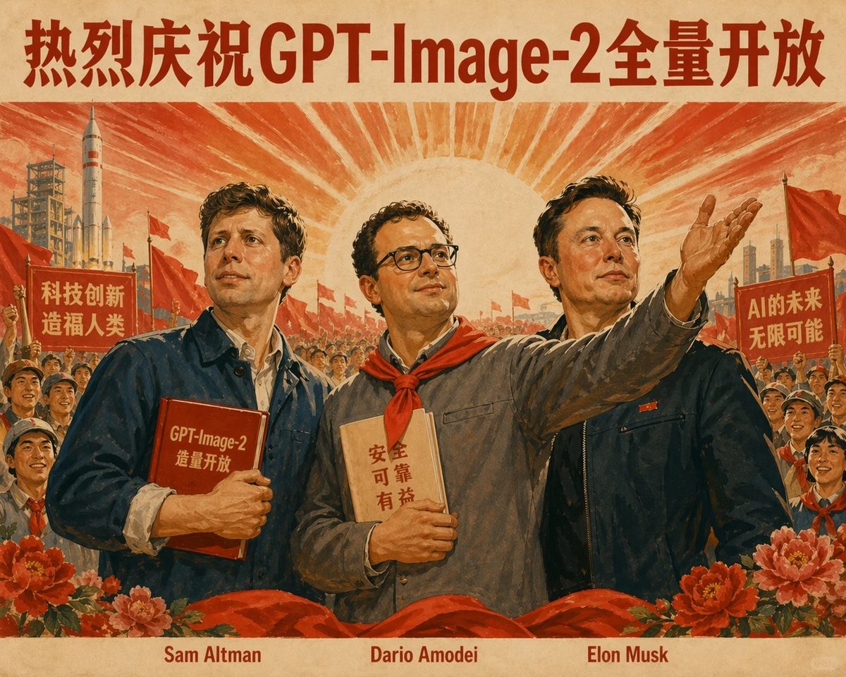 复古宣传画三人群像