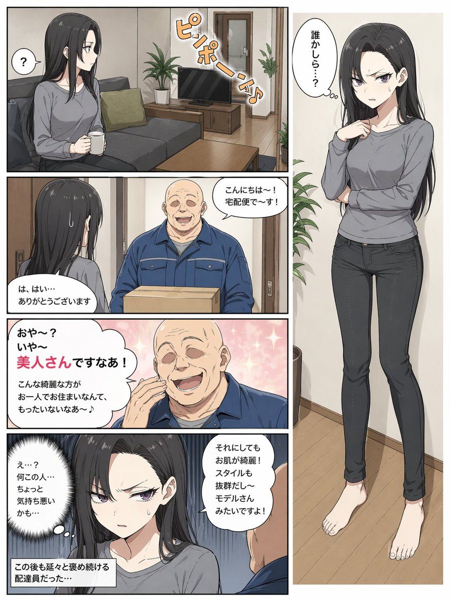 女子与宅配员漫画分镜