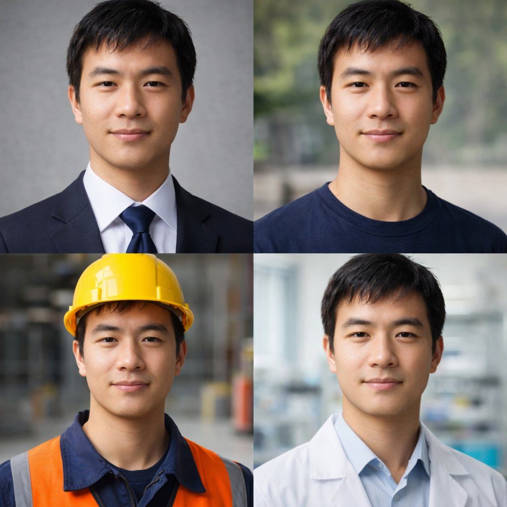 四格职业变装肖像