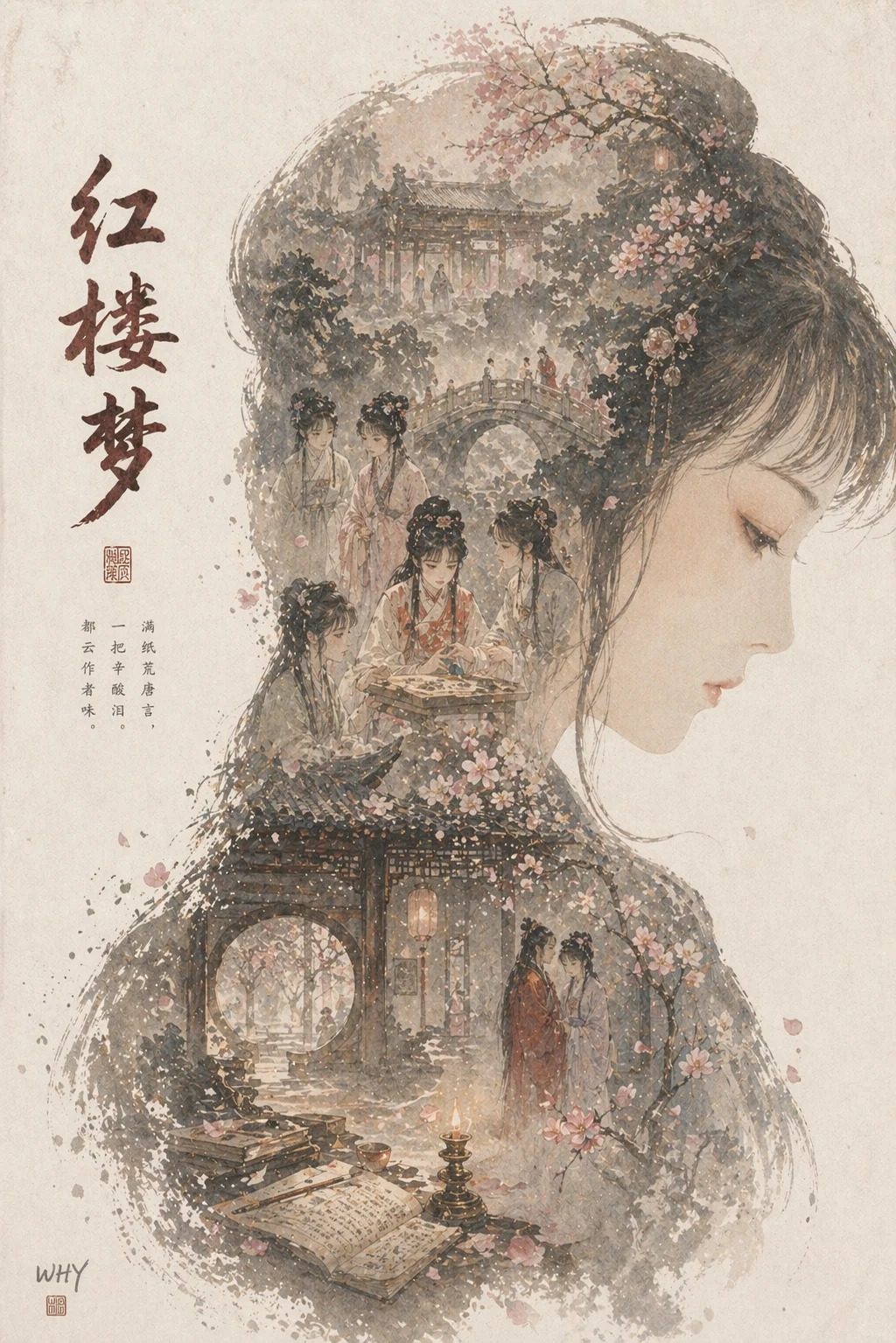 侧脸剪影叙事海报