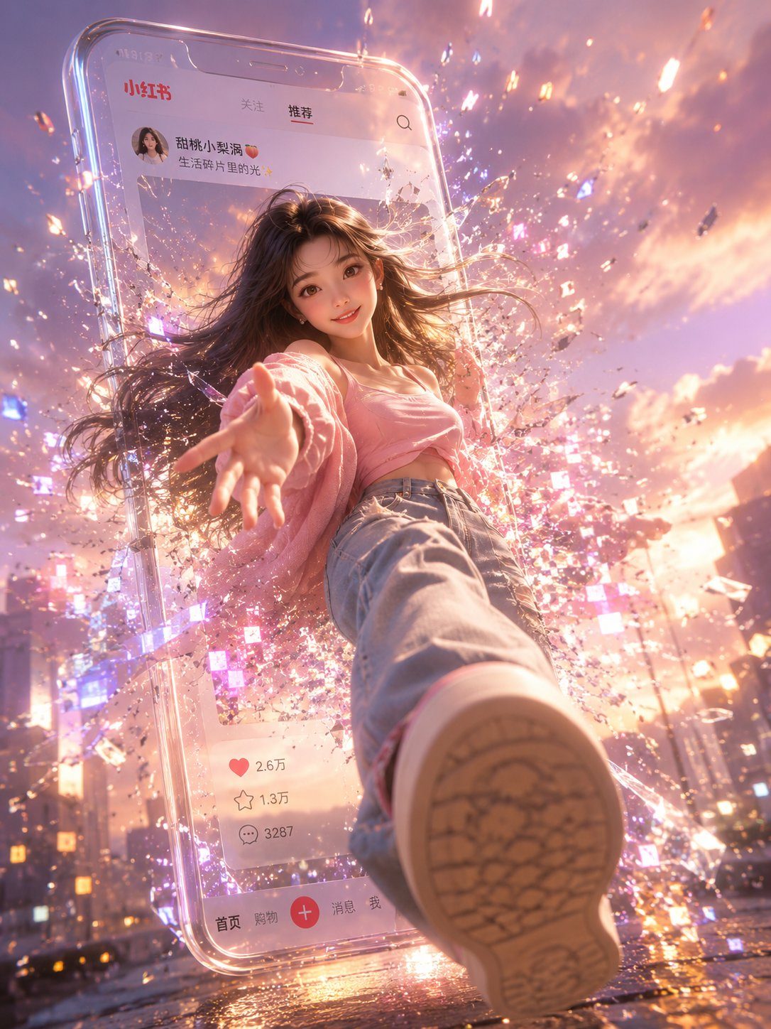 破屏而出元气少女
