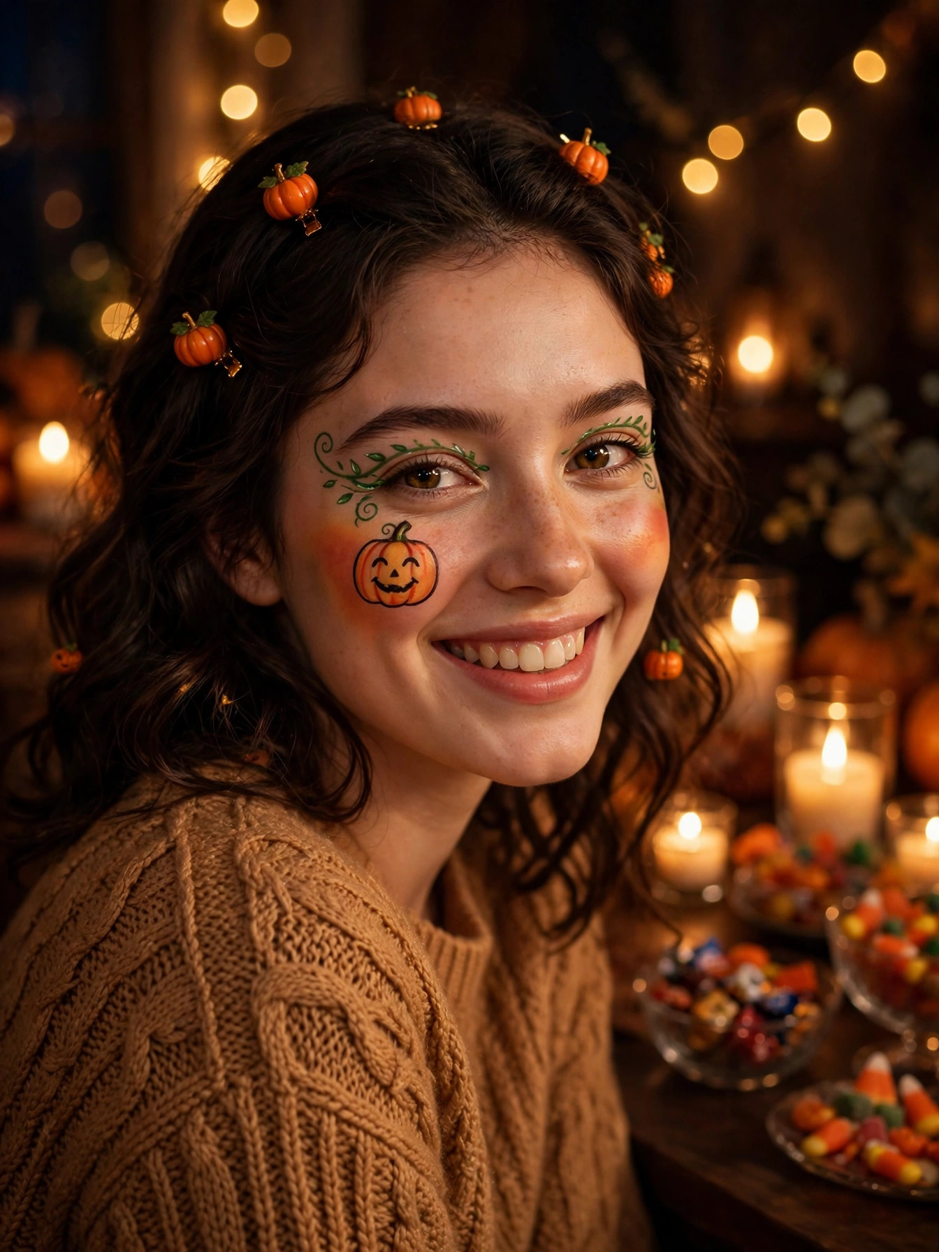 Pumpkin Face-Paint Party Portrait
