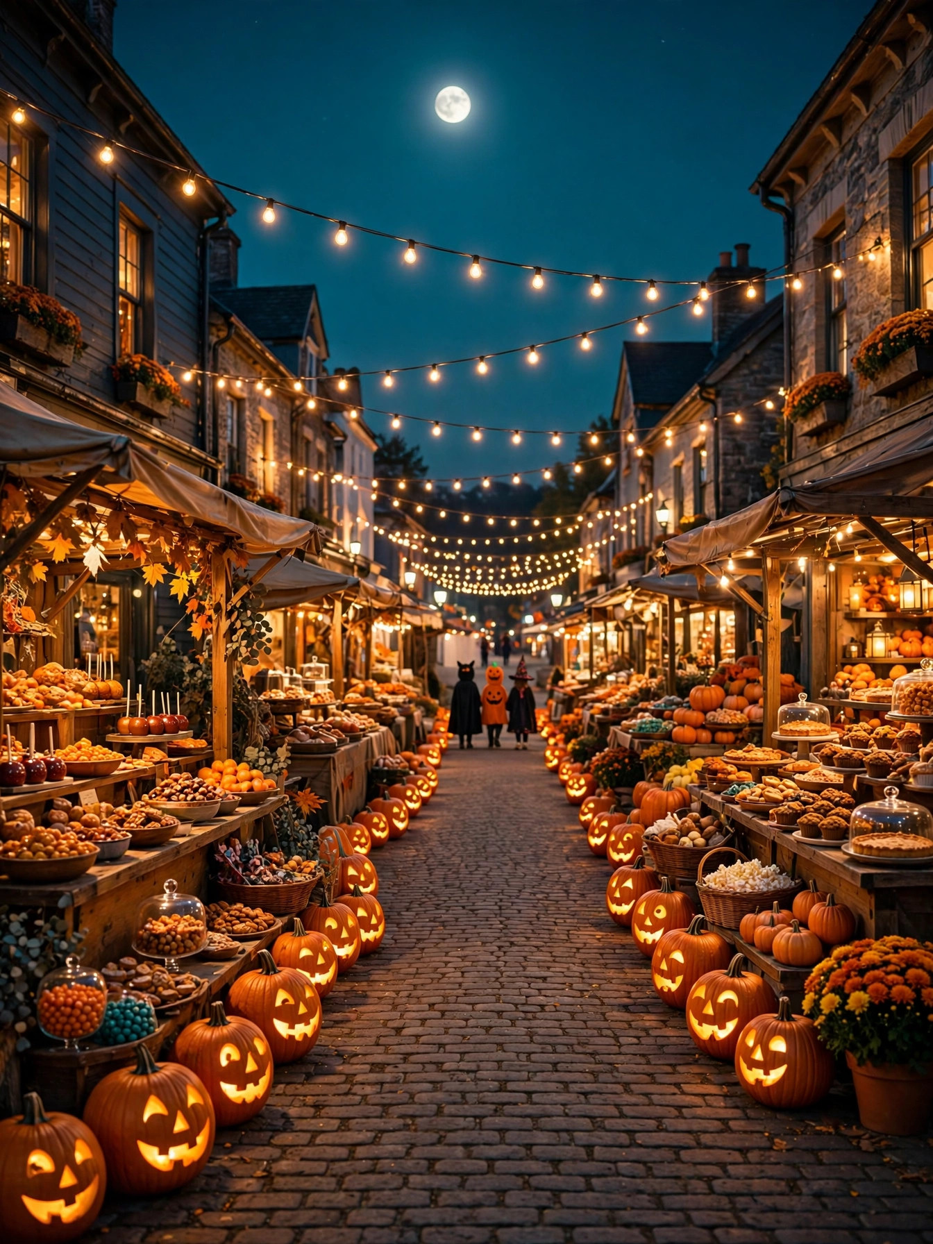 Halloween Town Night Market Lights
